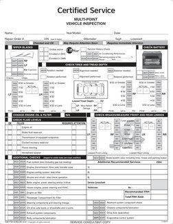 Multi Point Vehicle Inspection Form | PDF | Tire | Vehicles