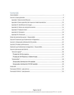 Página 2 de 33 
 © Instructivo para el correcto llenado Formulario para solicitud, confirmación de prueba de VIH y reporte de