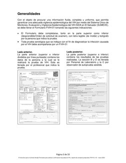 Página 3 de 33 
 © Instructivo para el correcto llenado Formulario para solicitud, confirmación de prueba de VIH y reporte de