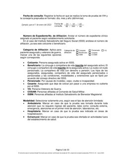 Página 5 de 33 
 © Instructivo para el correcto llenado Formulario para solicitud, confirmación de prueba de VIH y reporte