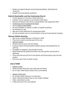 Grade 9 History: Weimar Republic & WWII | PDF | Nazi Germany | Weimar ...