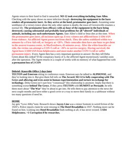 Agents return to their hotel to find it ransacked. MJ-12 took everything-including Jane Allen. 
Checking with the spray shows