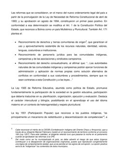 Las reformas que se consolidaron, en el marco del nuevo ordenamiento legal del país a 
partir de la promulgación de la Ley de