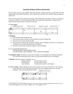 Four-Part Harmony Writing Guidelines | PDF | Chord (Music) | Interval ...