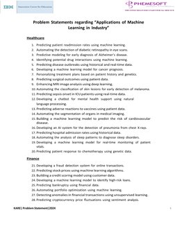 Machine Learning Problem Statements 2024 | PDF | Machine Learning ...