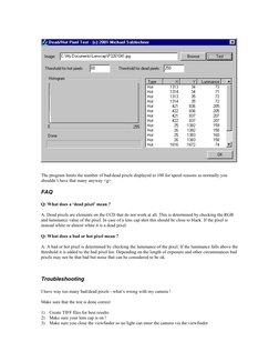 The program limits the number of bad/dead pixels displayed to 100 for speed reasons as normally you 
shouldn’t have that ma