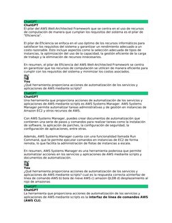 ChatGPT
ChatGPT
El pilar del AWS Well-Architected Framework que se centra en el uso de recursos 
de computación de manera que
