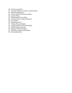 ANSI Codes for Protection Relays | PDF | Relay | Switch
