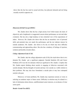 shows that she has less need in sexual activities, less physical attracted and not being 
sexually excited to opposite sex.