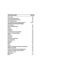 N.S.S. Office
32
University Campus School
32
University Employment Bureau
34
Women Study Centre
34
List of Ministrial and sec