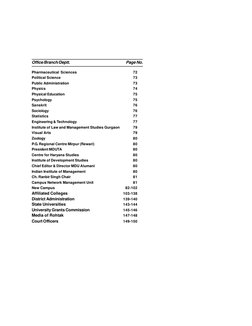 Pharmaceutical Sciences
72
Political Science
73
Public Administration
73
Physics
74
Physical Education
75
Psychology
75
Sansk