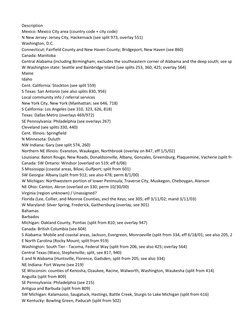 Description
Mexico: Mexico City area (country code + city code)
N New Jersey: Jersey City, Hackensack (see split 973, overlay