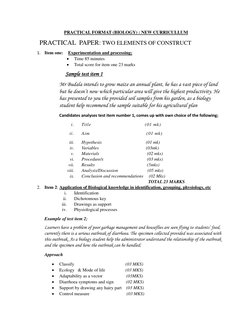 Biology Practical Format: New Curriculum | PDF | Plants | Biology