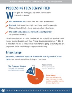 PROCESSING FEES DEMYSTIFIED
W
ho gets the money you pay when a credit card 
transaction occurs?
78%
Assessments 
Fees associa