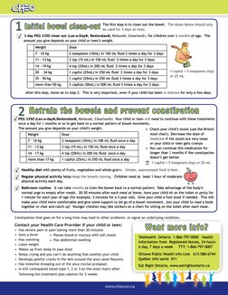 Cheo Patient Menu.pdf CHEO Constipation Management Guide | PDF | Constipation | Human Feces