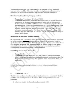 8 
 
The supplemental interview with Albert took place on September 4, 2024. During this 
interview, Albert noted that whil