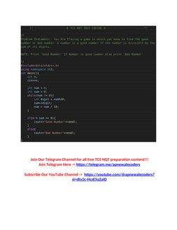 TCS NQT Previous Year Coding Questions | PDF | Namespace | Computer Science