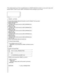 Adding Buttons to ABAP Selection Screen | PDF | Software Development ...