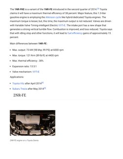 Toyota NR Engine Family Overview | PDF | Engine Technology | Vehicle Parts