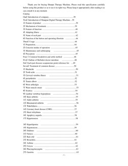 - 1 - 
     Thank you for buying Shunpu Therapy Machine, Please read this specification carefully 
before using this p