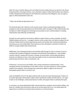 Virtual Assistant Self-Introduction Sample | PDF | Business