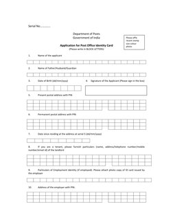 Post Office Identity Card Application Form | PDF | Signature | Identity ...