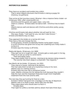 MOTORCYCLE DIARIES
They have an accident and tumble into a ditch.
That is when Alberto discovers that Ernesto is taking a pup