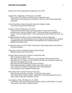 MOTORCYCLE DIARIES
Estacíon de Tren de Bariloche, Argentina, km 2270
Lagos Frías, Argentina, 15 February, km 2306
They cross
