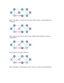 Step 2. The edge (c, i) creates the second tree. Choose vertex c as representative for 
second tree.
Step 3. Edge (g, g) is t