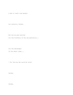 Whale Rider Script: Dialogue Transcript | PDF