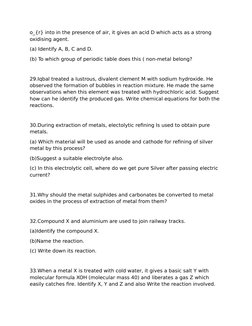 o_{r} into in the presence of air, it gives an acid D which acts as a strong 
oxidising agent. 
(a) Identify A, B, C and D.
