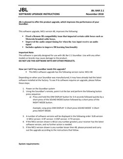 JBL Bar 2.1 Firmware Upgrade Guide | PDF | Zip (File Format) | Usb ...