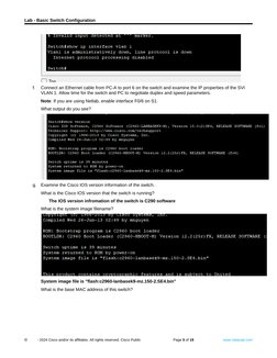 Basic Switch Configuration Lab 1.1.7 | PDF | Ip Address | I Pv6