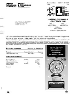 INGLANTINA OLIVO ROMERO OR
MARIA ROSARIO ROMERO
291 ROLAND LN TRLR 68
KYLE TX 78640-5629
ACCOUNT SUMMARY
Balance as of 03/02/