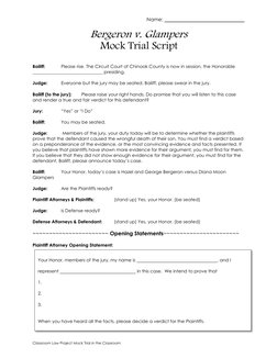 Mock Trial Script for Classroom Use | PDF | Witness | Cross Examination