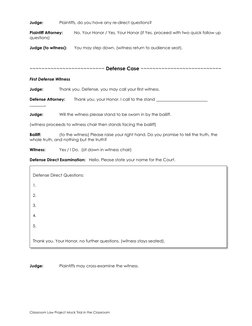 Mock Trial Script for Classroom Use | PDF | Witness | Cross Examination