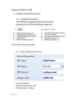Api 520 Calculation Worksheet PSV Sizing for Thermal and Fire Cases | PDF | Heat Exchanger | Valve