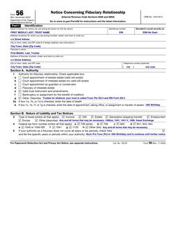IRS Form 56: Fiduciary Notice Guide | PDF | Fiduciary | Internal ...
