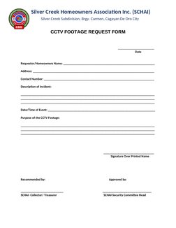 CCTV Footage Request Form Template | PDF | Business | Law