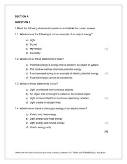 Grade 8 Natural Science Term 3 Test | PDF | Series And Parallel ...