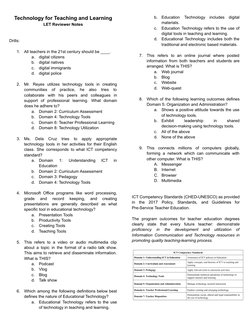 LET Reviewer: Technology in Education | PDF | Educational Technology ...
