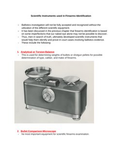 Forensic Instruments in Ballistics | PDF | Bullet | Firearms