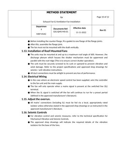 Exhaust Fan Installation Method Statement | PDF | Duct (Flow ...