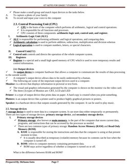 Grade 7 ICT Notes Overview | PDF | Computer Data Storage | Software