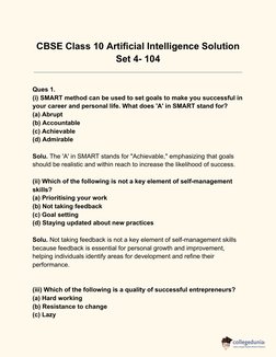 Class 10 AI Solutions Set 4 | PDF | Machine Learning | Artificial ...
