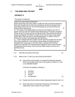 English FAL NOV 2024 P2 Grade 11 | PDF | Poetry