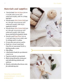 3
Deer Bambi
Materials and supplies: 
 Yarn for body Yarn Art Jeans (160 m
(≈175 yd)/ 50g (1,75 oz), 55% 
cotton/45% acrylic)