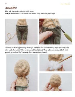 10
Deer Bambi
First take body and crochet top of the pants. 
In R36 crocheted BLO, crochet one row with sc using remaining fr