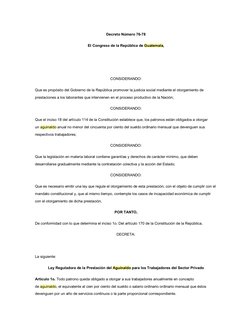 Aguinaldo Decreto 76-78 Guatemala | PDF | Derecho laboral | Salario