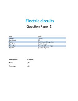 IGCSE Physics Electricity Questions | PDF | Electrical Resistance And ...